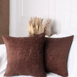 STITCHNEST Brown 2 Pieces Square Cushion Covers-image-44