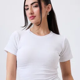SZN Women Solid Crop Top-image-6