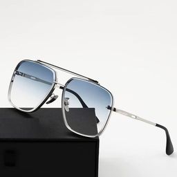 SPADEACES Men Blue Lens & Silver-Toned Square Sunglasses with-picture-9
