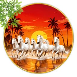 SAF Orange & Yellow 1 Piece Wood Birds and Animals Wall Paintings-image-81