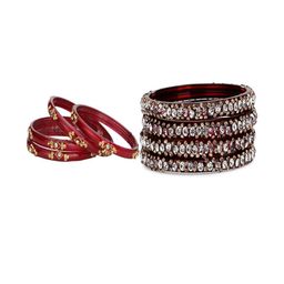 Somil Elegant Combo Glass Bangle Set | Handmade Traditional Chudi For Women | Perfect For Daily & Occasion Use, Combo of 2 Set, Red, Maroon-image-26