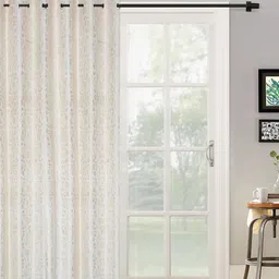 HOSTA HOMES Cream-Coloured & White Geometric Door Curtain-image-35