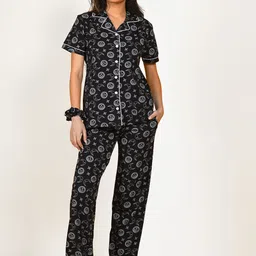 NAP STORY Star Moon Printed Shirt & Pyjama Nightsuit-picture-25