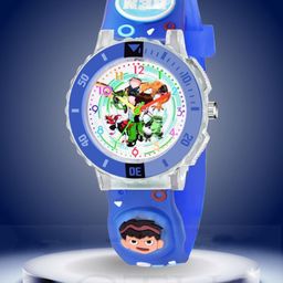 ON TIME OCTUS Unisex Kids Printed Dial & Bracelet Style Straps Analogue Watch KD-115 BLUE BENTEN-12