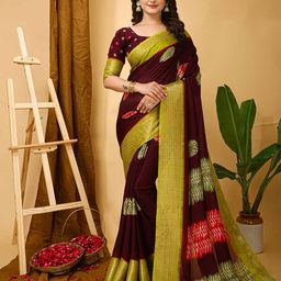 Mitera Ethnic Motifs Zari Art Silk Banarasi Saree-image-85