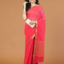 Meena Bazaar Zari Poly Chiffon Saree-image-71