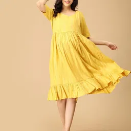 The Mom Store Women Embellished Self Design Empire Dress-14