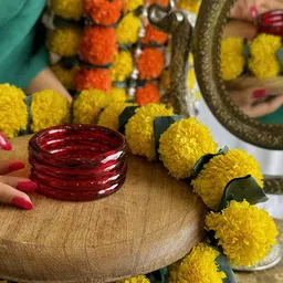 Janpath Online Set Of 4 Crystal Cut Glass Bangles-14