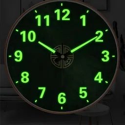Star work Green Round Contemporary Analogue Wall Clock-image-76