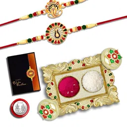 DeoDap Multi Pooja Thali Rakhi Gift Set-image-25