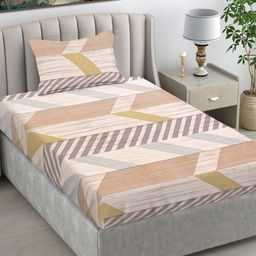 Myntra Elegant Homes Grey & Yellow Printed 300 TC Single Bedsheet Set-2.20 m x 1.50 m-picture-6