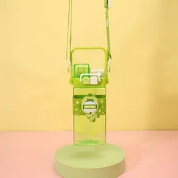 YK Green Cartoon Characters Printed Dual Drinking Caps Water Bottle-500ml-57