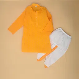 Covetus Kids-Boys Yellow Kurta Sets-image-95