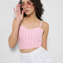 Honey by Pantaloons Sweetheart Neck Cotton Crop Top-image-36