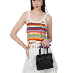 Flingo Leather Structured Handheld Bag-5