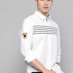 Indian Terrain Pure Cotton Chiseled Fit Horizontal Stripes Casual Shirt-picture-22
