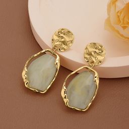 Carlton London Gold Plated Glass Bead Contemporary Drop Earring-picture-19