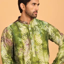 Anouk Men Bandhani Printed Regular Phulkari Kurta with Pyjamas image 2
