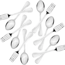 12 Table Ware Set Spoon 6pc Fork 6pc Dessert Spoon Set of 12 Stainless Steel Dessert Spoon Set-image-92