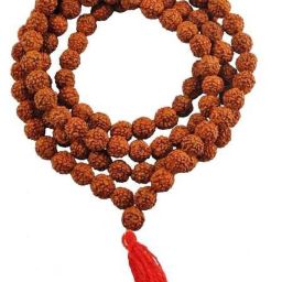5 Mukhi mala by Lucky Rudraksha Jaap Mala 108 Beads 8mm Wood Chain-picture-1