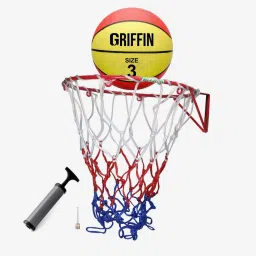 Kids Basketball Ring With Net & Basket Ball Size 3 For Boys Mounted Ring 34cm Basketball Ring-4