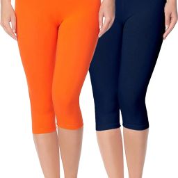 Capri Leggings For Women Orange, Dark Blue Capri-image-77