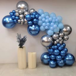 57pcs Blue silver balloon for wedding, birthday, engagement party decoration-image-19