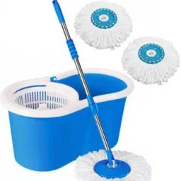 2 Refills Mop Set Cleaning Bucket Mop Blue Classic Mop Set-image-36