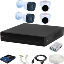 CP PLUS 4 Channal HD DVR 1080p 1Pcs,Outdoor Camera 2.4 MP 2Pcs,Indoor 2.4 MP 2Pcs, Security Camera-7