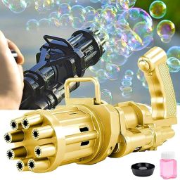 8 Holes Bubble Machine Gun Gatling Bubble Gun Electric Bubble Gun (RANDOM COLOR) Toy Bubble Maker-image-1