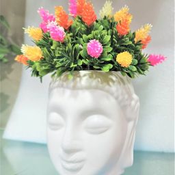 Ductor Unique Design Buddha Artificial Small Plant For Home Decor, Table Top Bonsai Wild Artificial Plantwith Pot-image-31