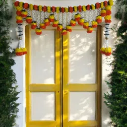 Beautiful Entrance Door Bandarwal | Floral & Bead Garland for Temple & Festivals Toran-image-21