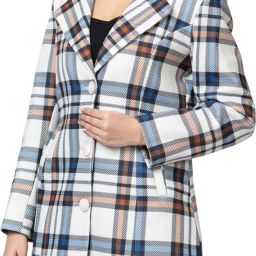 Imported Bonding Tweed Checkered Coat For Women-image-94