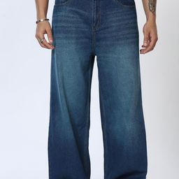 YOUTHIX Men Baggy High-Rise Light Fade Pure Cotton Jeans-image-44
