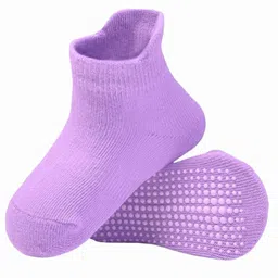 AHC Kids Cotton Anti Skid Ankle Length Socks-34