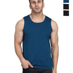 WOOSTRO Men Pack Of 2 Solid Round Neck Cotton Slim Fit T-shirts-image-80