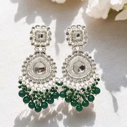 MEIRA JEWELLERY Artificial Stones Studded & Beaded Contemporary Drop Earrings-picture-45