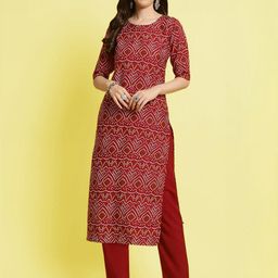 Ethnic basket Women Multicoloured Poly Crepe Kurta Sets-picture-36