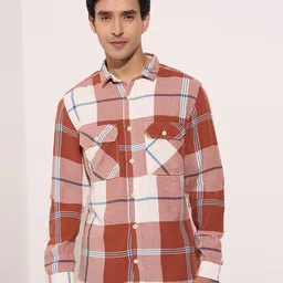7 Alt by Pantaloons Men Slim Fit Tartan Checks Opaque Casual Shirt-image-90