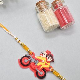 MEIRA JEWELLERY Boys Set Of 3 Stones Studded & Beaded Thread Rakhis-4