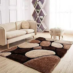 Banchmark Home Furnishings Brown Geometric Handmade Polyester Carpet-picture-37