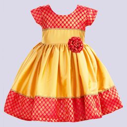 STANWELLS KIDS Girls Checked Embroidered Fit & Flare Dress-5