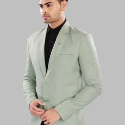 UR ETHICS Men Green Long Sleeved Blazer-30