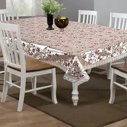 RUBOXA Gold-Toned Anti-Skid Plastic 6-Seater Table Cover with Textured details-image-87