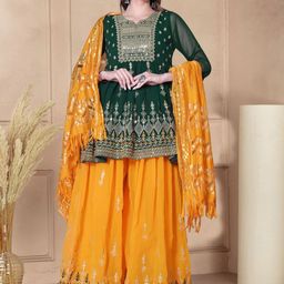 NANDKASHI Women Ethnic Motif Embroidered Thread Work Kurta Set With Dupatta-picture-11