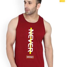 SLOWLORIS Pack Of 2 Printed Round Neck Bio-Wash Cotton Gym Vests-picture-10