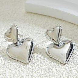 DressBerry Heart Shaped Drop Earrings-10