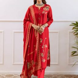 Spera Women Floral Printed Regular Beads and Stones Kurta with Trousers & With Dupatta-image-23