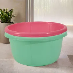 Aura Green & Pink 2 piece Solid Plastic Bath Accessories Set-image-94