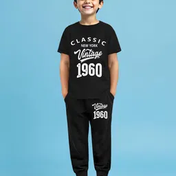 YK X Trampoline Kids Graphic Printed Round Neck T-Shirt With Jogger-19